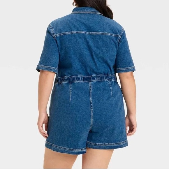 Ava & Viv Plus Size Jean Romper XXL - Picture 2 of 7